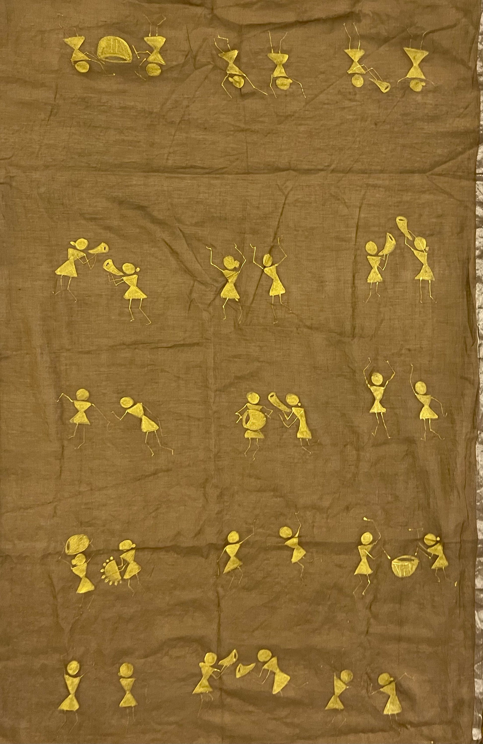 Brown pure chanderi dupatta : “ Echoes of celebration”
