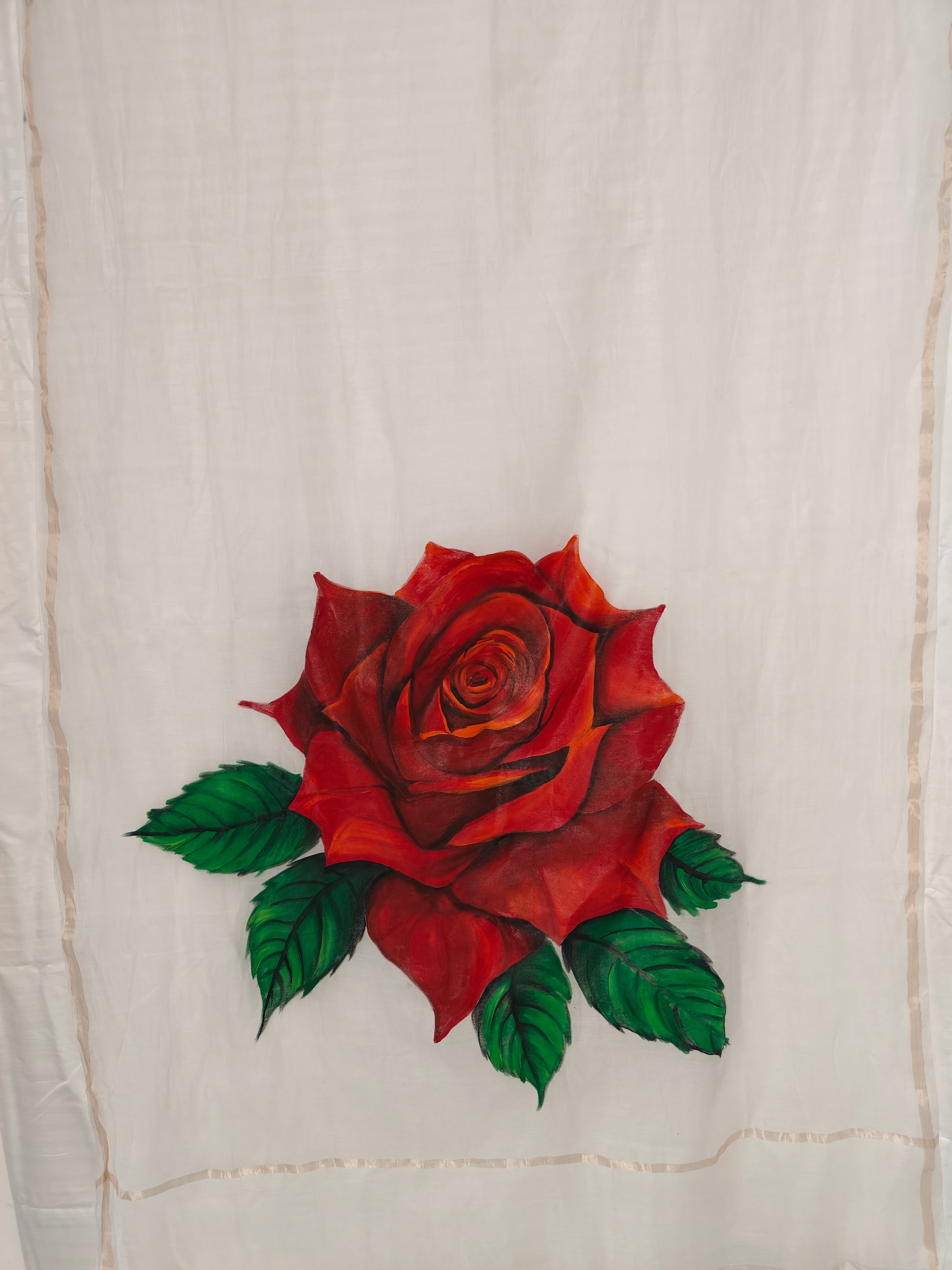 White pure malai chanderi dupatta : “The rose of Resilience”