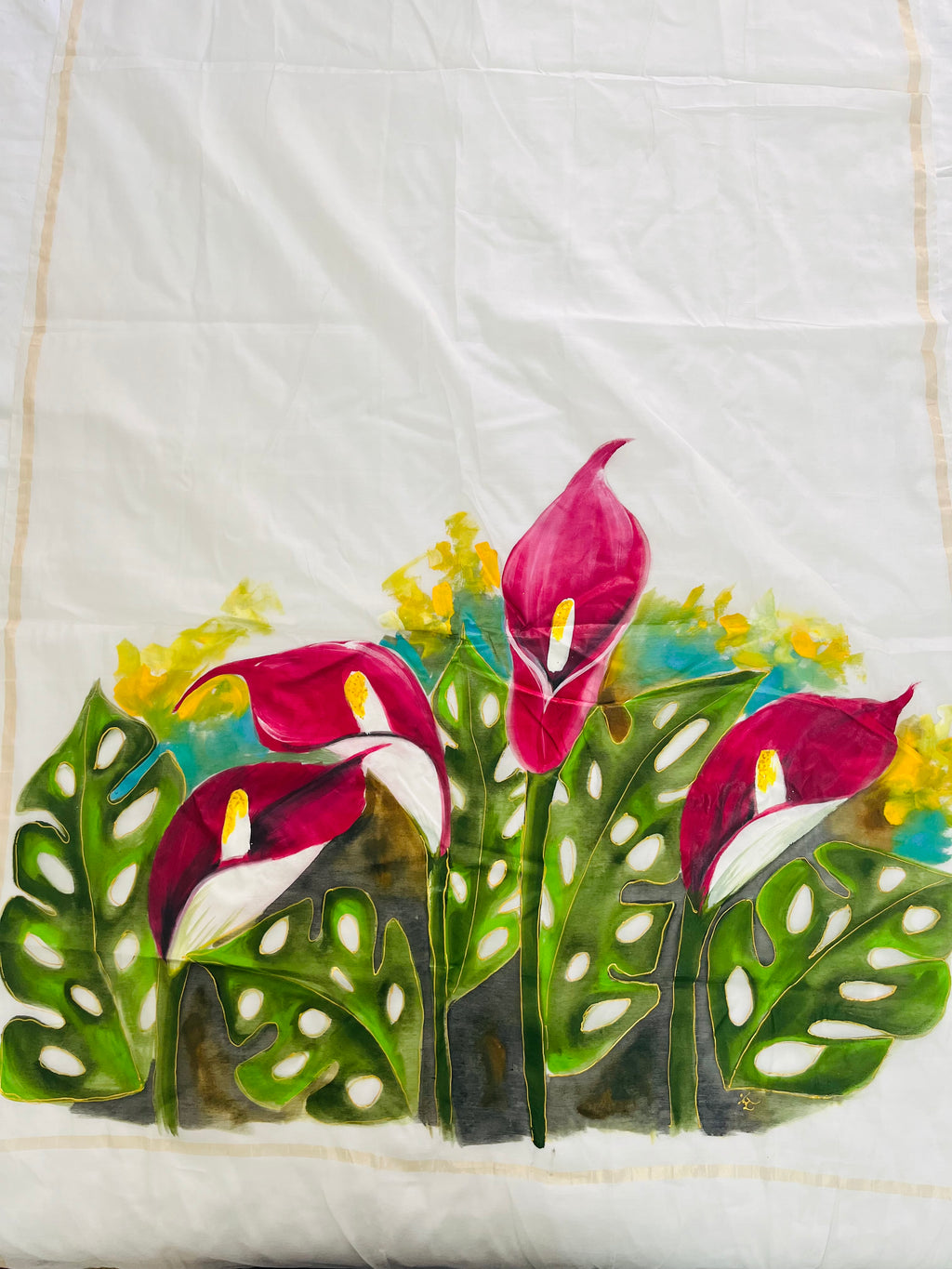 Pure malai chanderi dupatta : Aranyani Pushpa