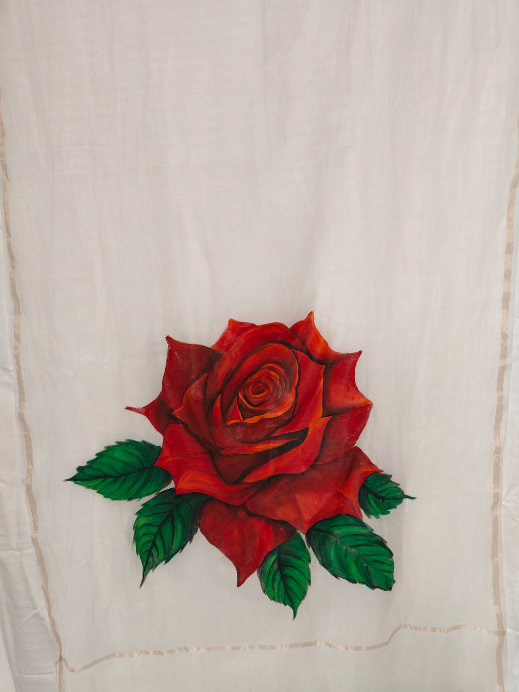 White pure malai chanderi dupatta : “The rose of Resilience”