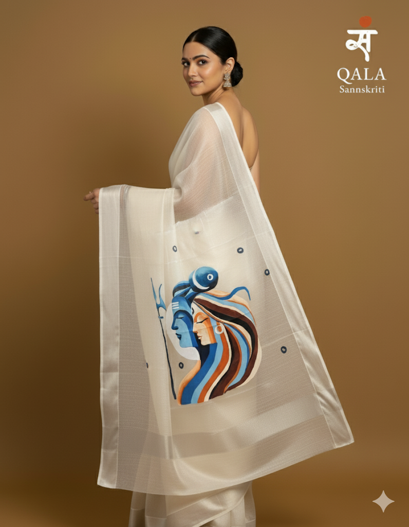 Silver tissue Kerala saree : The divine love story