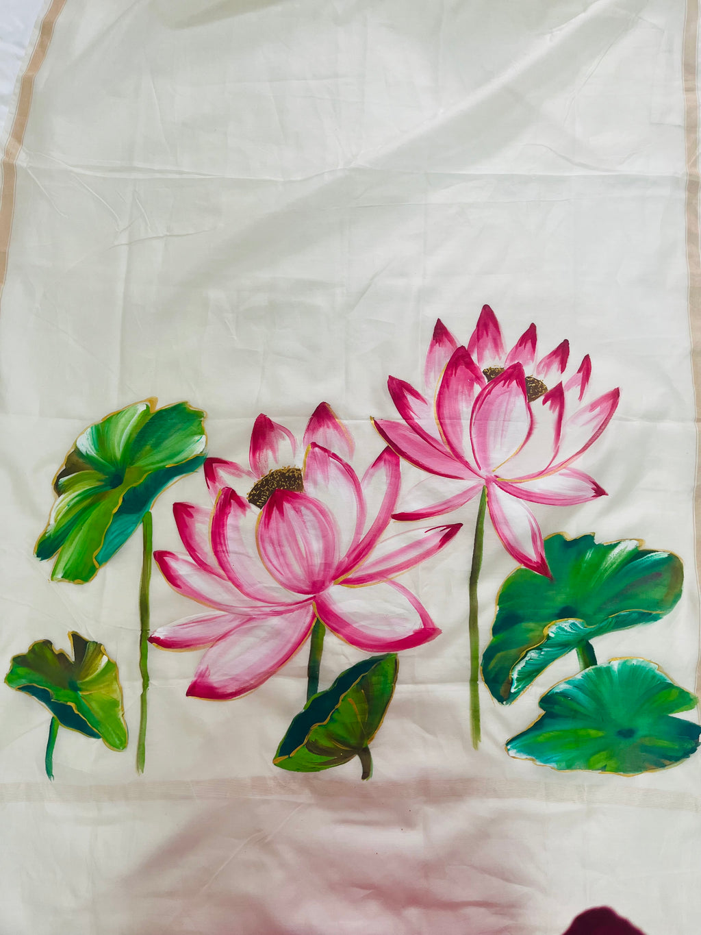 Off white pure chanderi silk dupatta : Padma Prerna