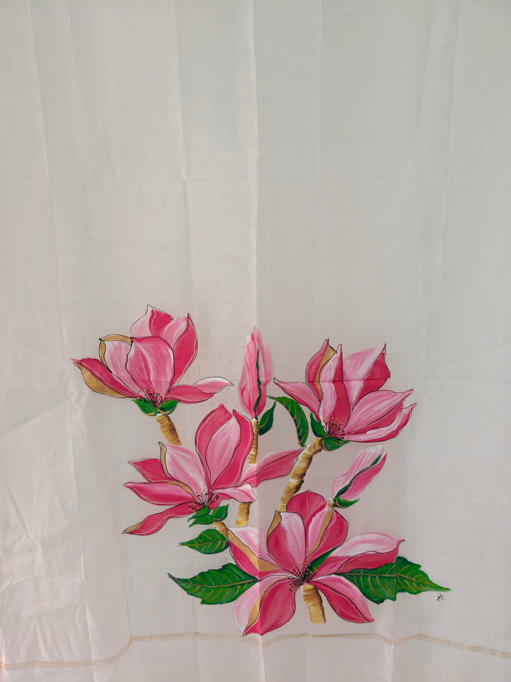 Pure malai chanderi dupatta : Whispers of Magnolia