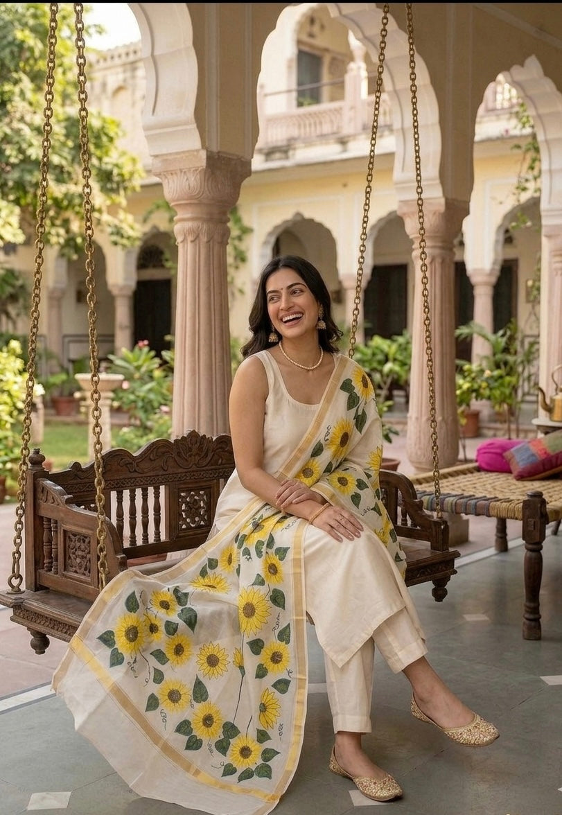 Pure chanderi silk dupatta
