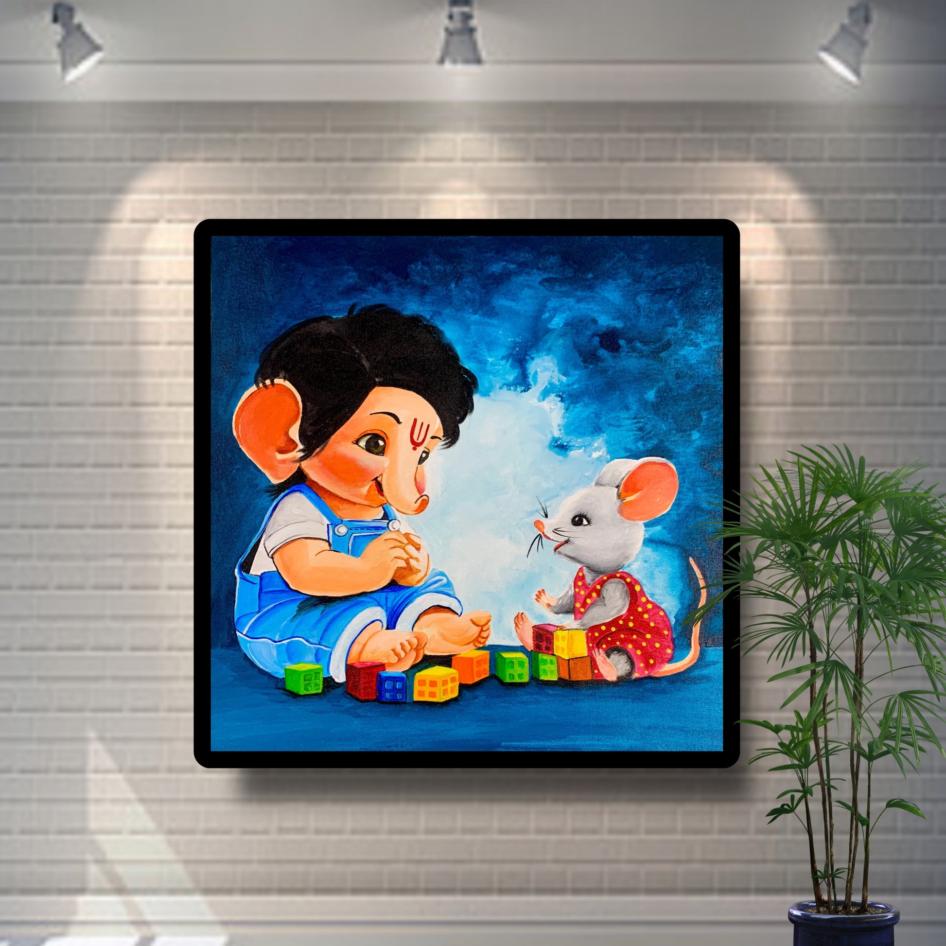 Ganesha playing with his best friend