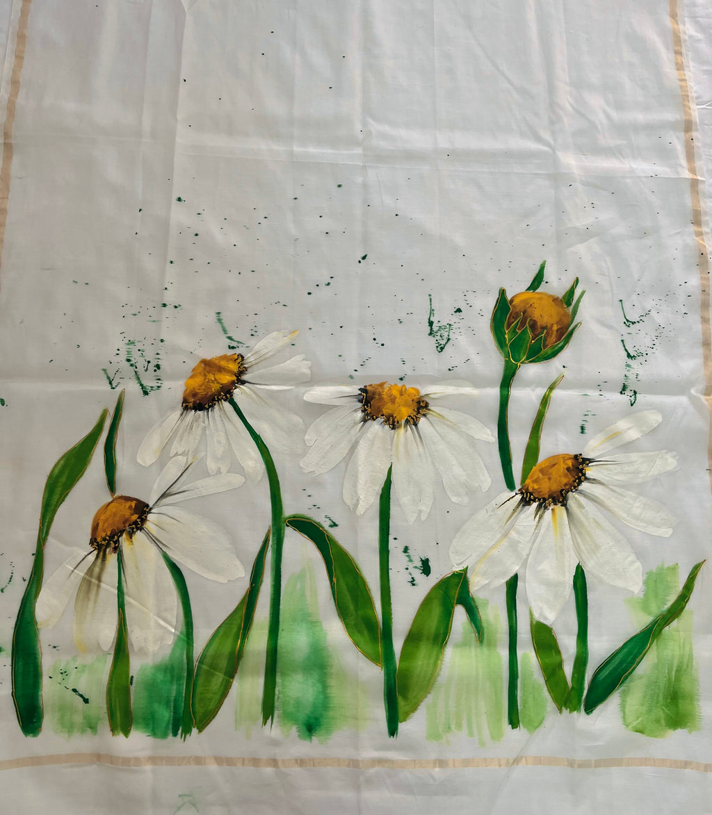 Pure malai chanderi dupatta : Shwet Pushp