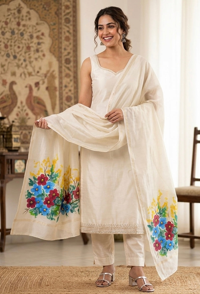 Pure silk chanderi dupatta