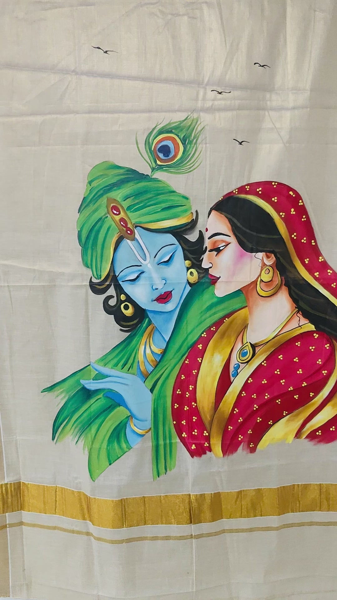 Golden Kerala kasavu tissue saree : Eternal Embrace