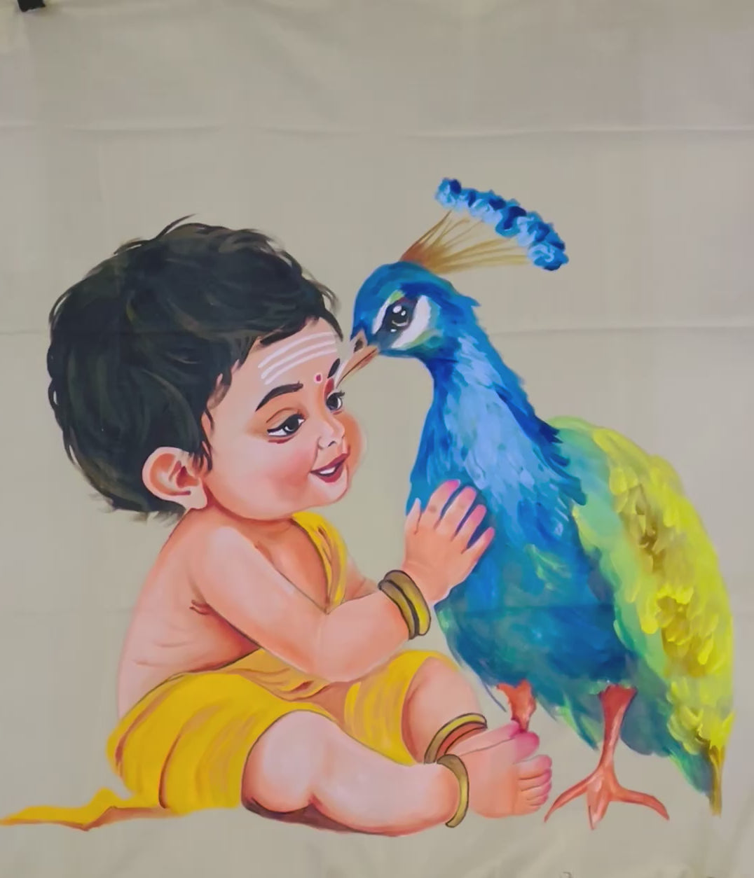 Golden tissue Kerala saree “ The Divine Bond : The Krishna Venu saree”