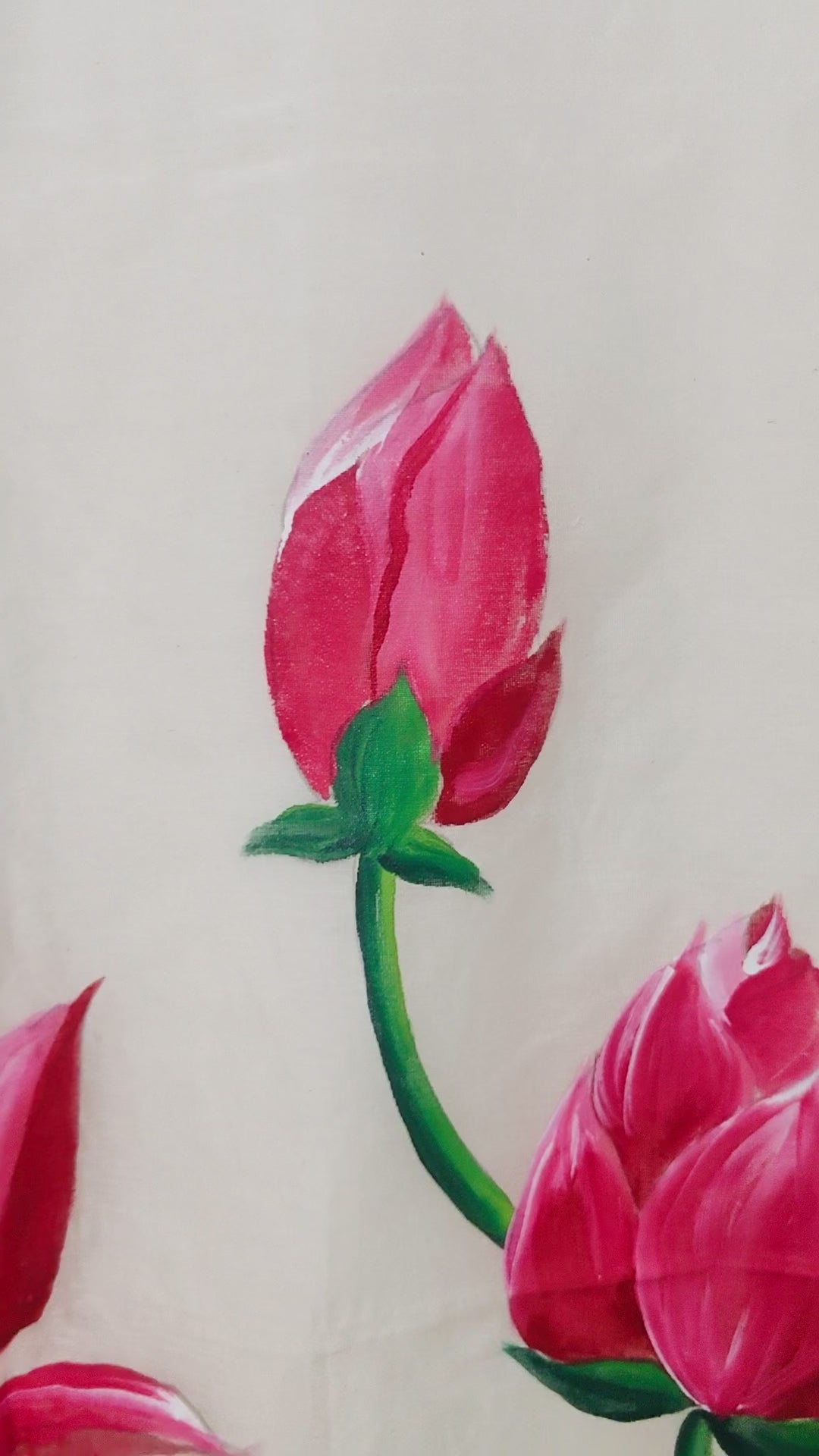 Pink lotus natural coloured pure chanderi silk dupatta : Grace of the lotus